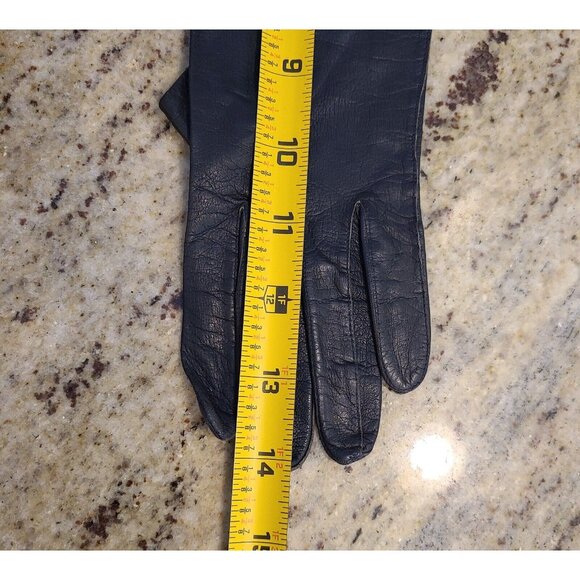 Vintage Womens Size S 6.5 Gray Soft Leather 14" Long Formal Gloves Belgium - Picture 12 of 14